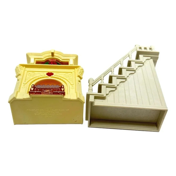 Fisher Price Loving  Family Doll Furniture Lot 2 Musical Fireplace and Stairs - Picture 4 of 8